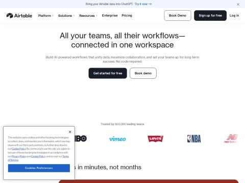 Airtable：构建企业级AI工作流与无代码应用的美国协作平台