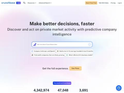 Crunchbase - 美国商业智能平台助力企业高效决策