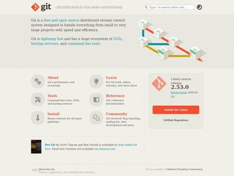Git官网(git-scm.com)：美国开源社区主导的分布式版本控制系统