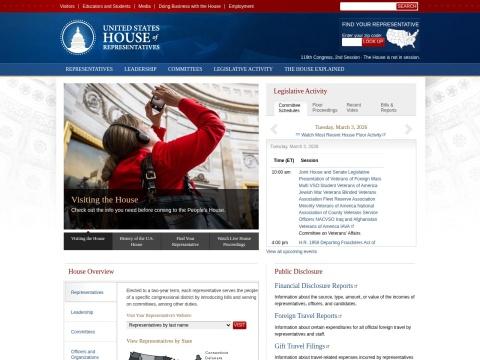 house.gov 官方网站：美国众议院权威信息门户与公民参与平台