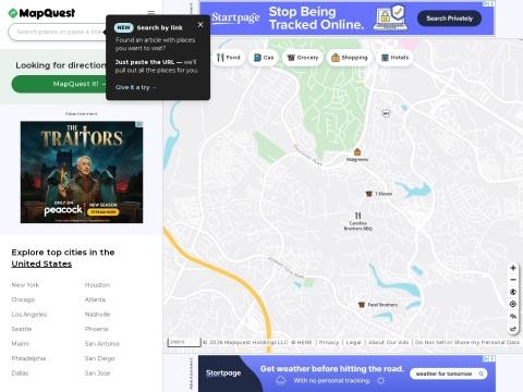 MapQuest - 美国领先的在线地图与路线规划服务