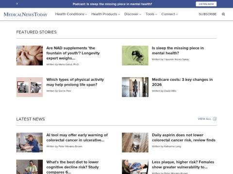 MedicalNewsToday: 美国权威医学健康资讯平台 - 每日更新专业医疗新闻