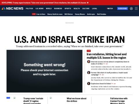 NBC News：美国主流新闻门户，提供全球突发新闻与本地化视频报道