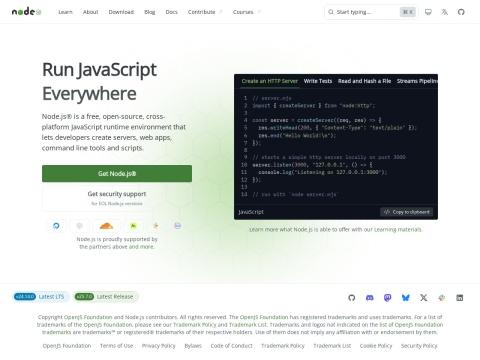 Node.js — 免费开源的跨平台JavaScript运行时环境