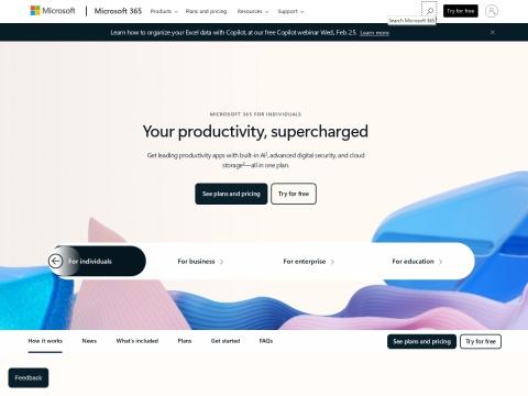 Office365.com - 美国微软官方生产力平台与云服务入口