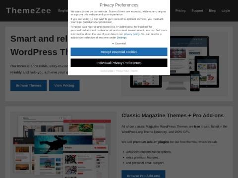 ThemeZee官网介绍：智能可靠的WordPress主题（德国开发）