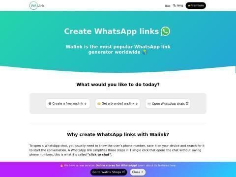 Walink(WhatsApp 聊天链接生成器)