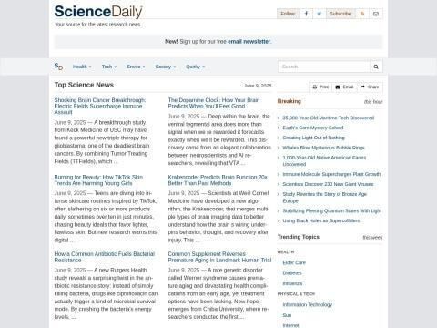 ScienceDaily（科学日报）