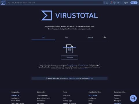 VirusTotal（免费在线病毒与恶意文件检测平台）